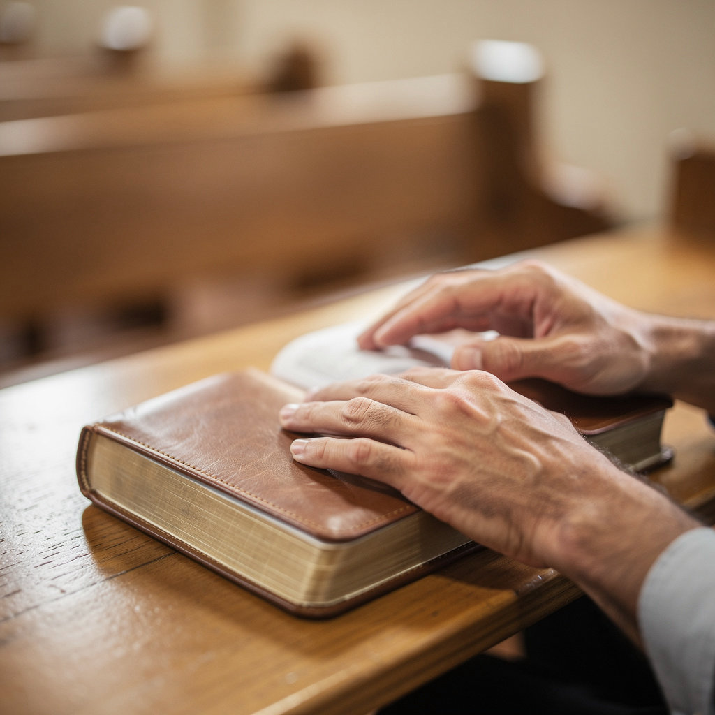 Church of Christ Sunday worship service in Santa Barbara featuring a peaceful, conceptual scene of faith and fellowship
